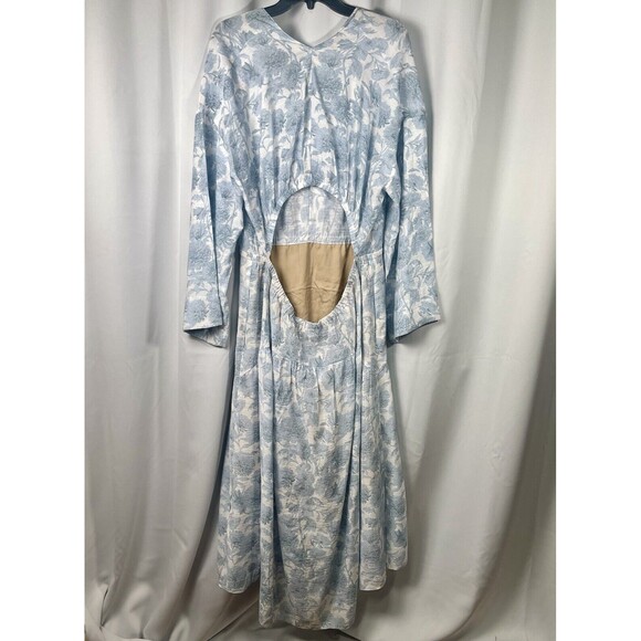 VINCE Dahlia Floral Motif Back Cutout Maxi Dress Sz XL New W/O Tag - Picture 9 of 13